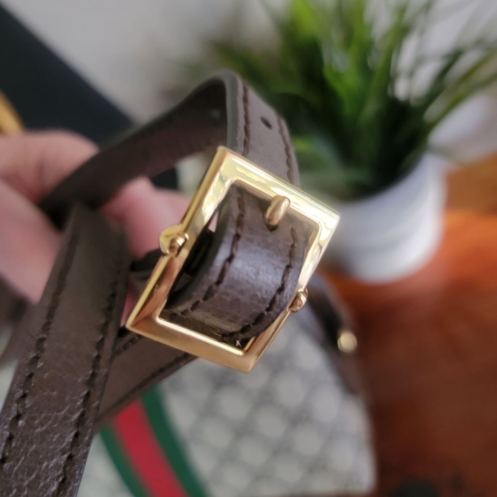 Gucci Crossbody Bag in Gray with Red and Green Stripes - Picture 3 of 9